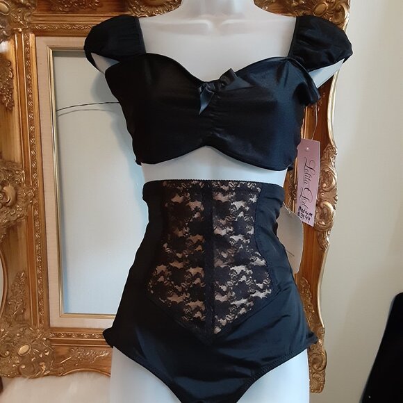 MEDIUM BLACK/RED zipper corset 26" tight lacing - Picture 8 of 15